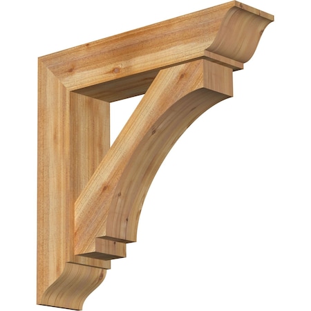 Ekena Millwork Imperial Traditional Rough Sawn Bracket w/ Offset Brace, Western Red Cedar, 8"W x 34"D x 34"H BKT0806X34X34IMP01RWR